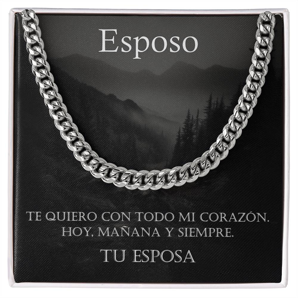 Regale amor y estilo con esta Cadena Cubana ajustable, ¡La joya perfecta para su esposo!