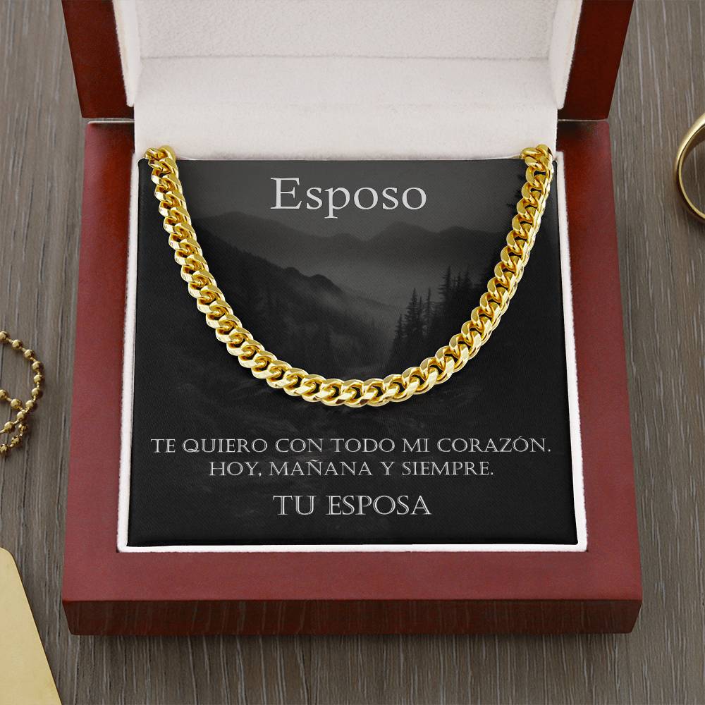 Regale amor y estilo con esta Cadena Cubana ajustable, ¡La joya perfecta para su esposo!