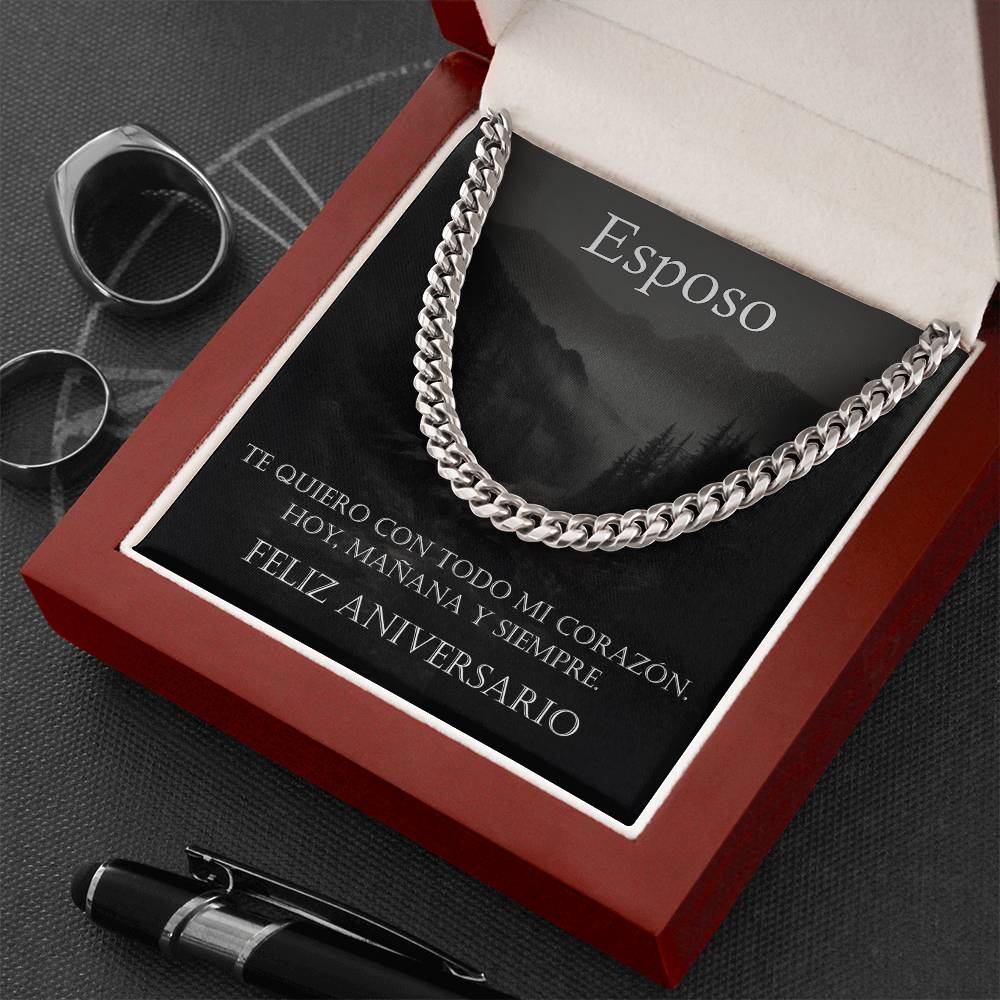 Regale amor y estilo con esta Cadena Cubana ajustable, ¡El regalo perfecto para tu esposo para tu aniversario!