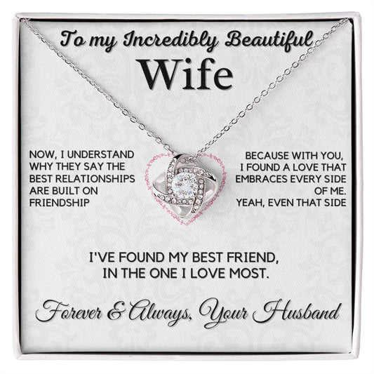 Wife - Best Friend -Love Knot Necklace