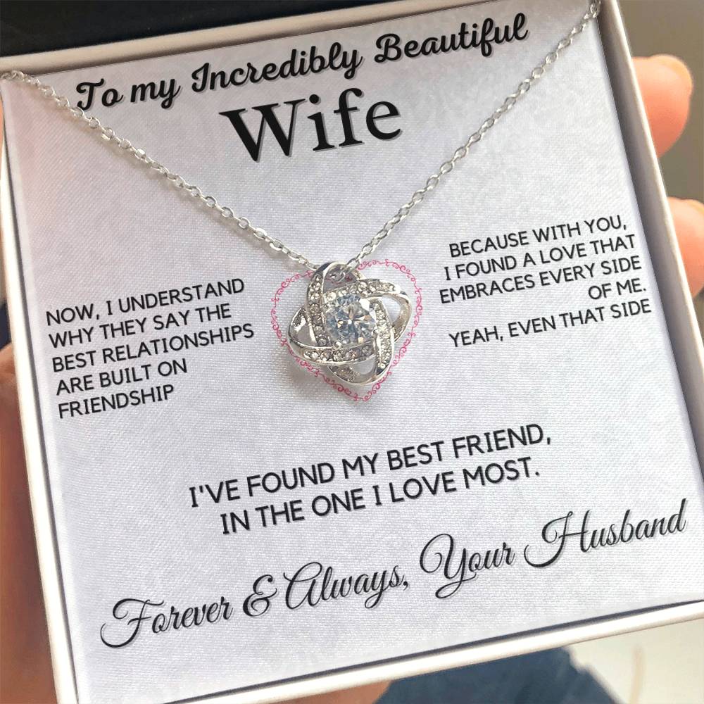 Wife - Best Friend -Love Knot Necklace