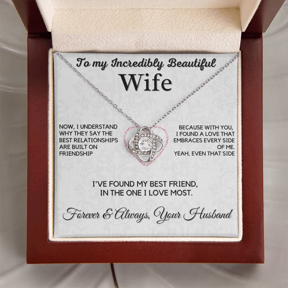 Wife - Best Friend -Love Knot Necklace