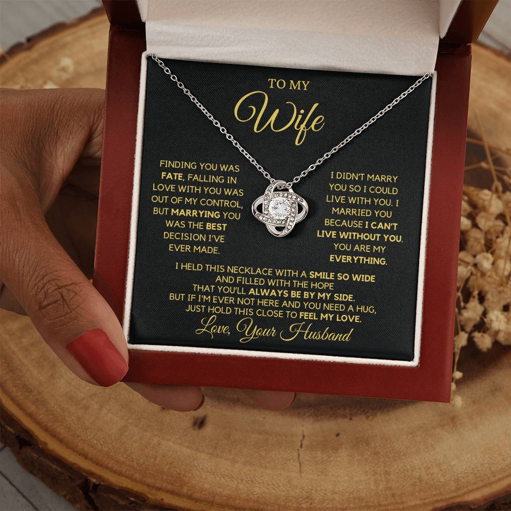 Fate brought us together, I'll always be by your side. An elegant gift for Wife from Husband.