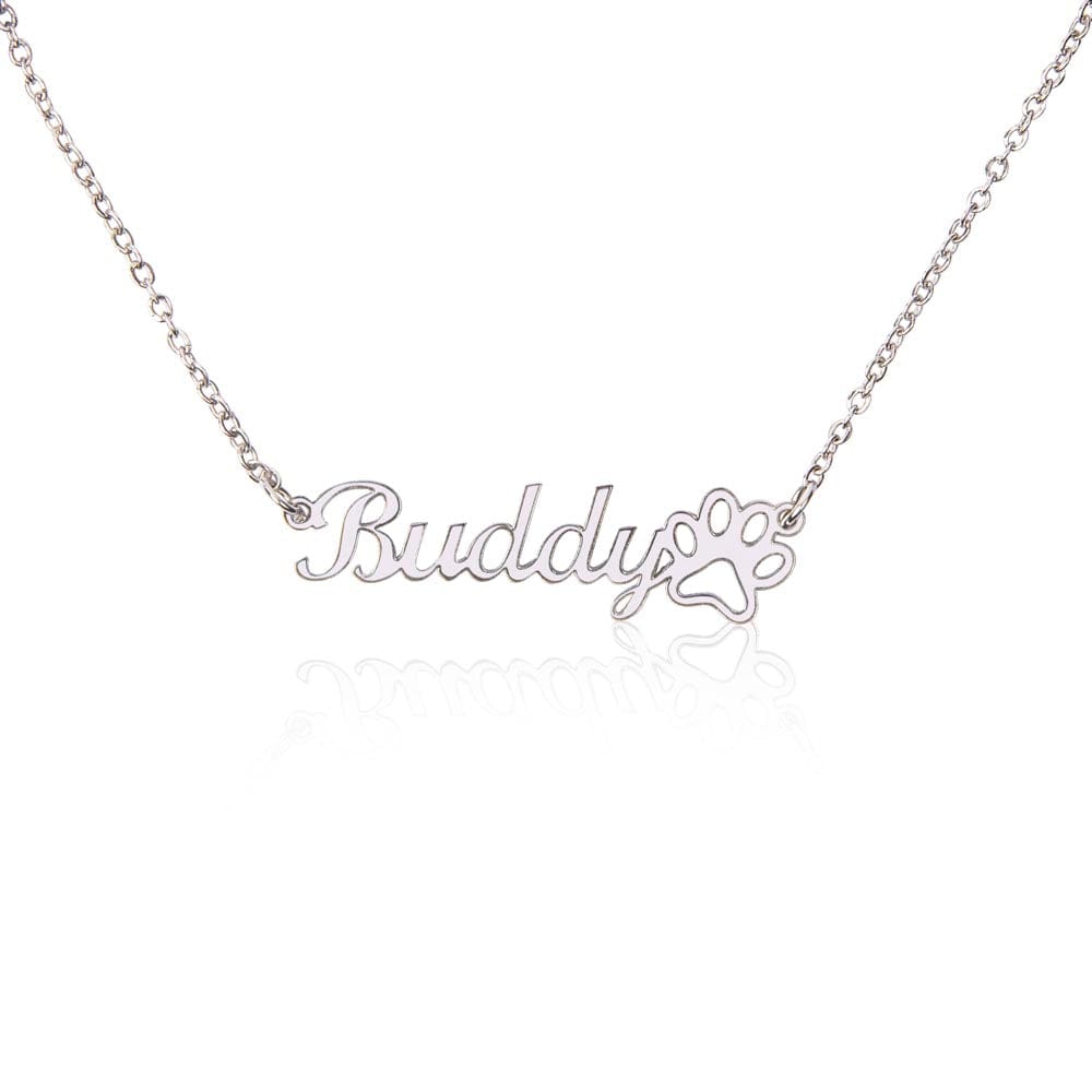 Paw Print Name Necklace - A Personalized Gift for Pet Lovers