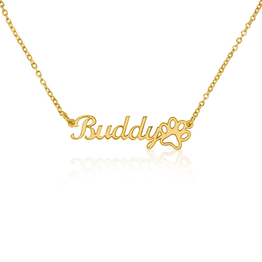 Paw Print Name Necklace - A Personalized Gift for Pet Lovers