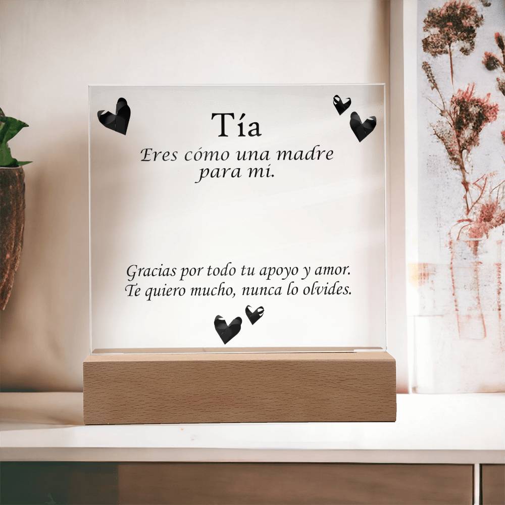 ¡La Placa Acrílica Cuadrada Fusiona tecnología moderna y un mensaje del corazón!