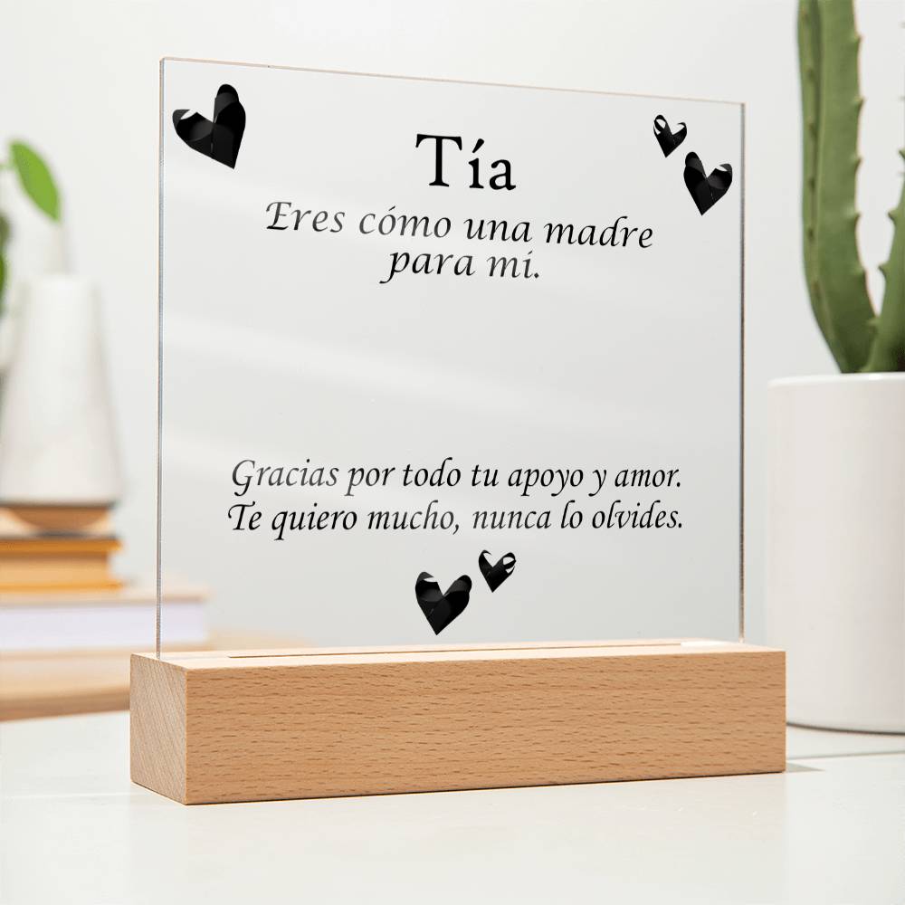 ¡La Placa Acrílica Cuadrada Fusiona tecnología moderna y un mensaje del corazón!