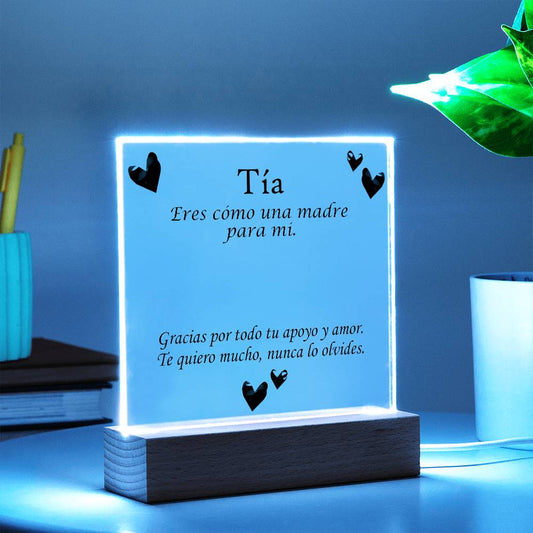 ¡La Placa Acrílica Cuadrada Fusiona tecnología moderna y un mensaje del corazón!