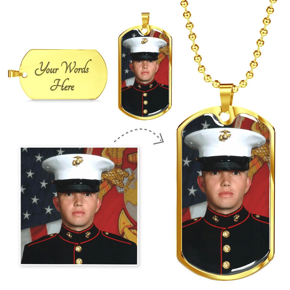 Personalized Dog Tag with Your Photo - A rugged and stylish piece of jewelry that shows your or your loved one's  courage and dedication